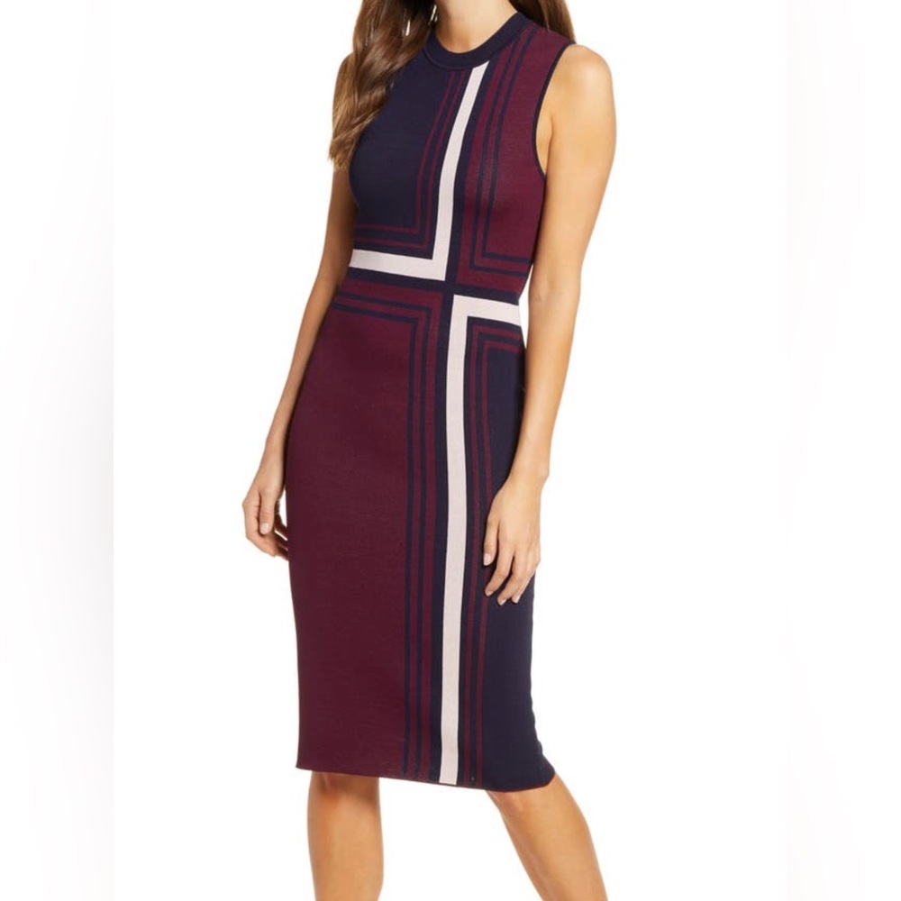 ‼️NEW‼️ Vince Camuto Geo Jacquard Sweater Dress